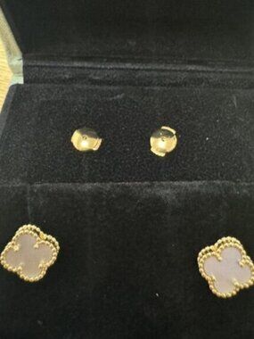 Van Cleef & Arpels classic white stud earrings